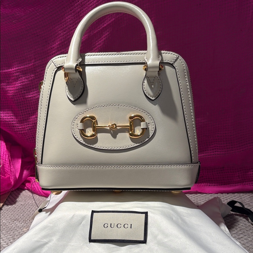 Gucci Cream Leather Horsebit Mini.